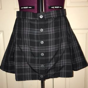 Black Plaid Button-Up Harry Potter Skirt